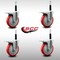 Service Caster 5'' SS Red Poly Swivel 3/4'' Expanding Stem Caster Set Total Lock Brake, 4PK SCC-SSEXTTL20S514-PPUB-RED-34-4 - alternate 3